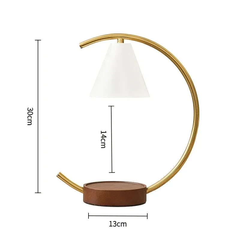 Nordic Art Candle Warmer Lamp Can Dimmer/Timing Semi-Arc Aroma Lamp Without Fire Desktop Decoration For Bedroom/Living Room