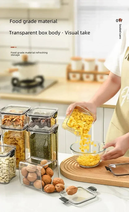 1PC Grain Jar Kitchen Sealed Container Food Fresh-keeping Box Refrigerator Organize Waterproof Durable Sealed Jar Large Capacity