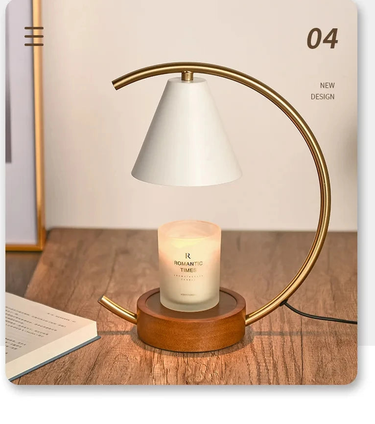 Nordic Art Candle Warmer Lamp Can Dimmer/Timing Semi-Arc  Aroma Lamp Without Fire Desktop Decoration For Bedroom/Living Room