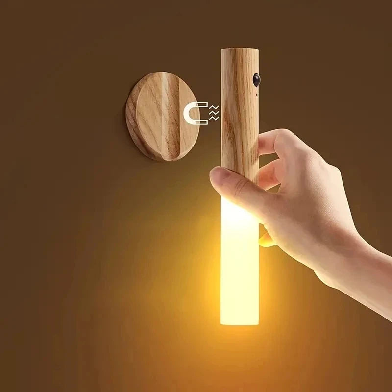 LED Night Light Smart Induction Magnetic Lamp USB Rechargeable Corridor Cabinet Household Toilet Wall Bedroom Stair Wall Lamp