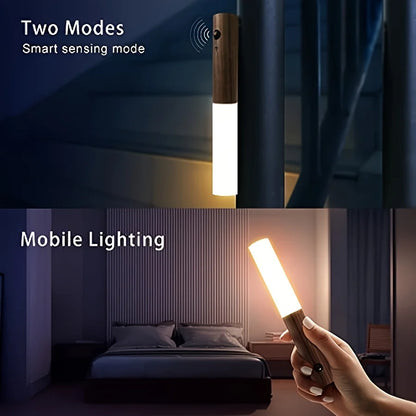 LED Night Light Smart Induction Magnetic Lamp USB Rechargeable Corridor Cabinet Household Toilet Wall Bedroom Stair Wall Lamp