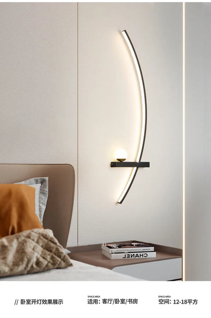 Modern LED Wall Lamp Stripes Wall Sconce for Bedroom Bedside Living Room Study Stairs Home Decor Indoor Lighting Fixture Luster