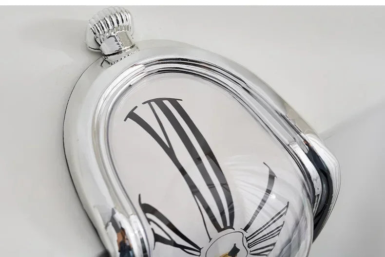 2024 New Novel Surreal Melting Distorted Wall Clocks Surrealist Salvador Dali Style Wall Watch Decoration Gift Home Garden