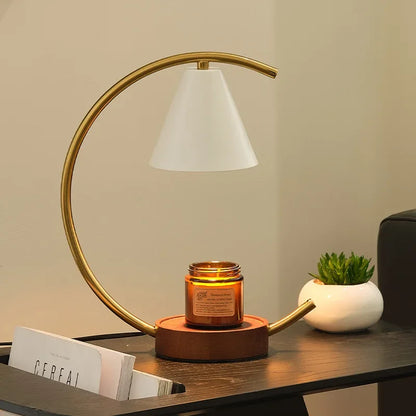 Nordic Art Candle Warmer Lamp Can Dimmer/Timing Semi-Arc  Aroma Lamp Without Fire Desktop Decoration For Bedroom/Living Room