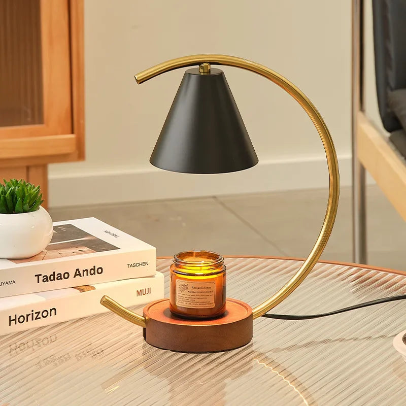Nordic Art Candle Warmer Lamp Can Dimmer/Timing Semi-Arc  Aroma Lamp Without Fire Desktop Decoration For Bedroom/Living Room