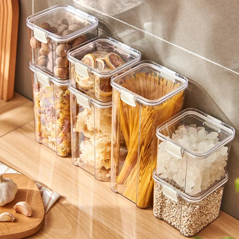 1PC Grain Jar Kitchen Sealed Container Food Fresh-keeping Box Refrigerator Organize Waterproof Durable Sealed Jar Large Capacity