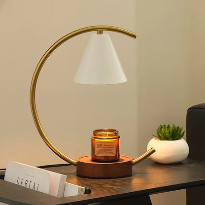 Nordic Art Candle Warmer Lamp Can Dimmer/Timing Semi-Arc  Aroma Lamp Without Fire Desktop Decoration For Bedroom/Living Room
