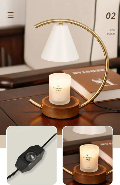 Nordic Art Candle Warmer Lamp Can Dimmer/Timing Semi-Arc  Aroma Lamp Without Fire Desktop Decoration For Bedroom/Living Room