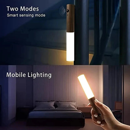 LED Night Light Smart Induction Magnetic Lamp USB Rechargeable Corridor Cabinet Household Toilet Wall Bedroom Stair Wall Lamp