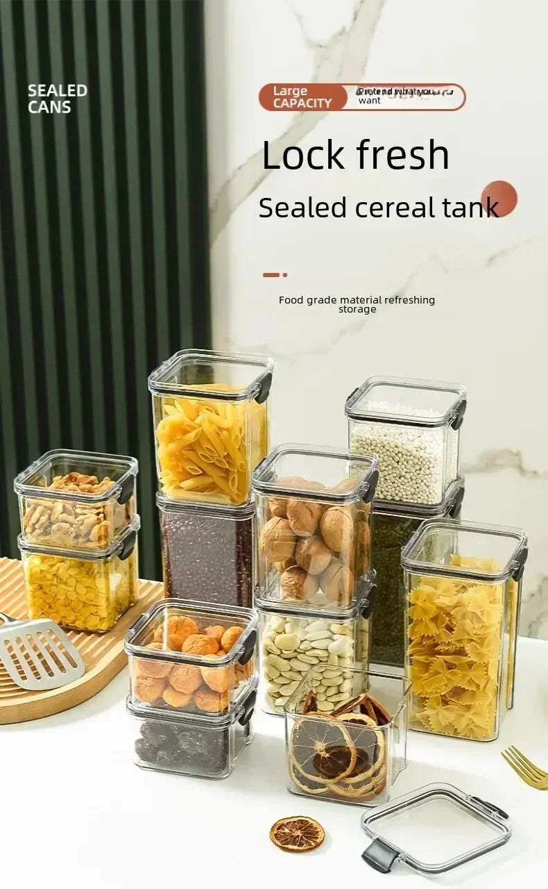 1PC Grain Jar Kitchen Sealed Container Food Fresh-keeping Box Refrigerator Organize Waterproof Durable Sealed Jar Large Capacity