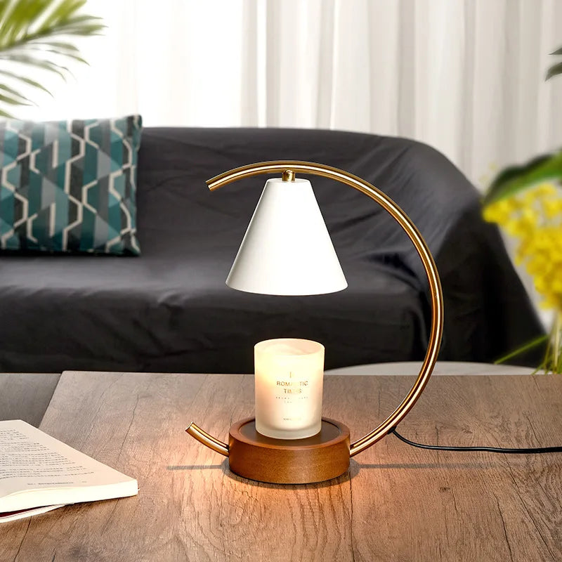 Nordic Art Candle Warmer Lamp Can Dimmer/Timing Semi-Arc  Aroma Lamp Without Fire Desktop Decoration For Bedroom/Living Room