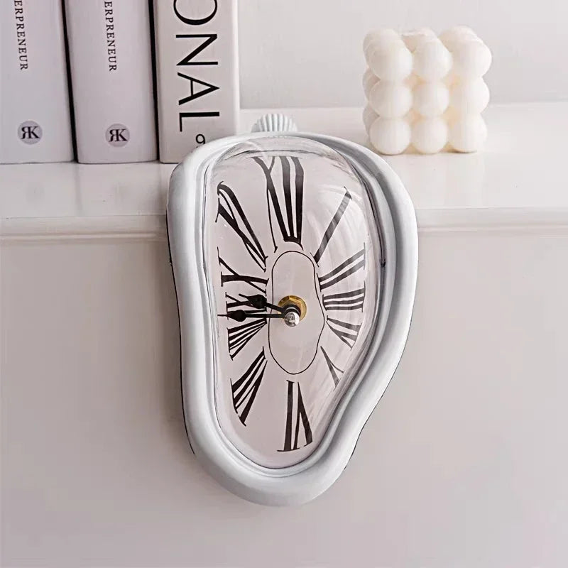 2024 New Novel Surreal Melting Distorted Wall Clocks Surrealist Salvador Dali Style Wall Watch Decoration Gift Home Garden